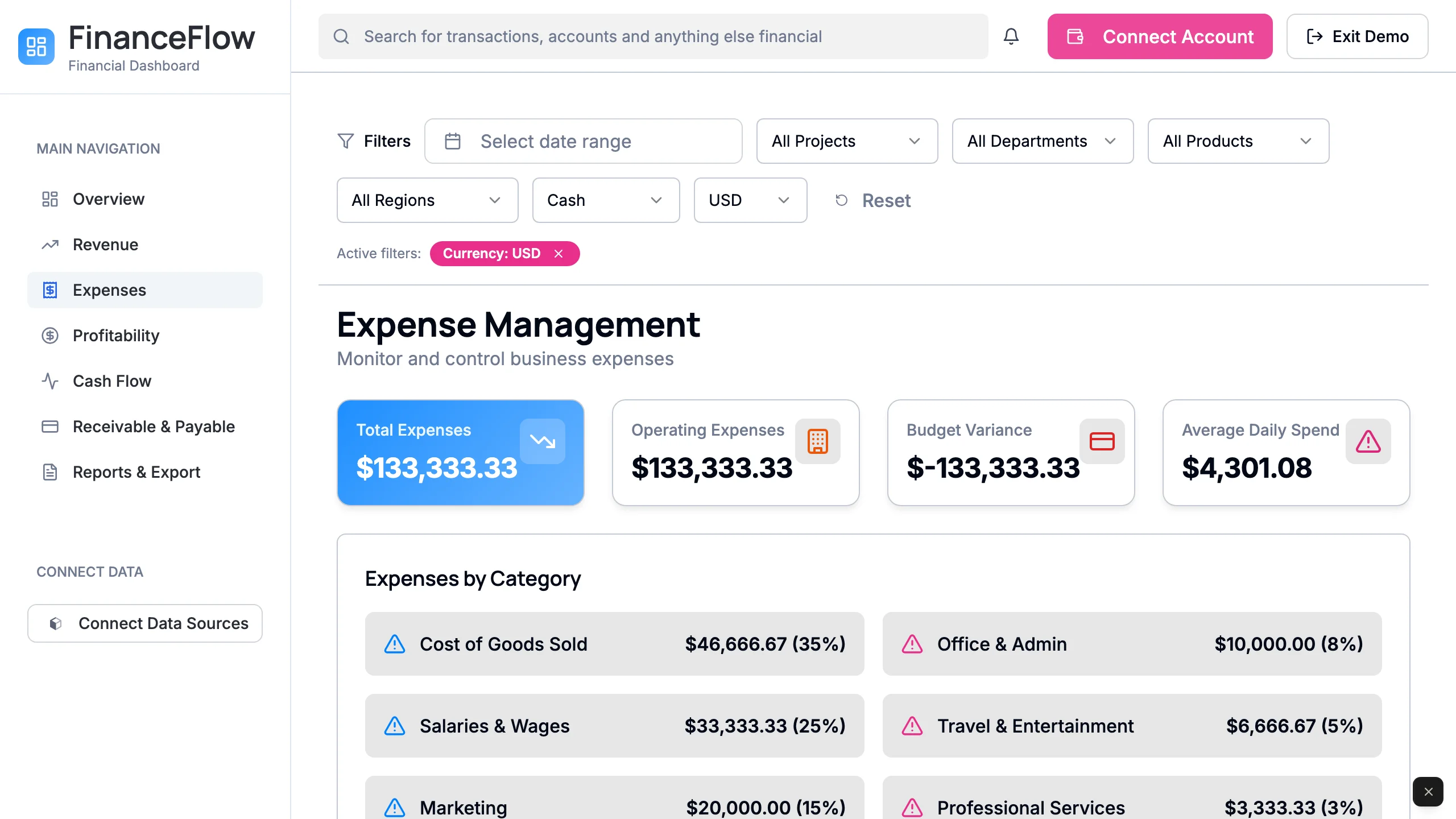 Loading preview of FinanceFlow - Financial Analytics Dashboard Template